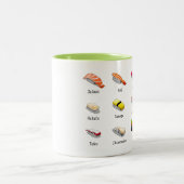 わさび日本のすかわいい食べ物 ツートーンマグカップ (中央)