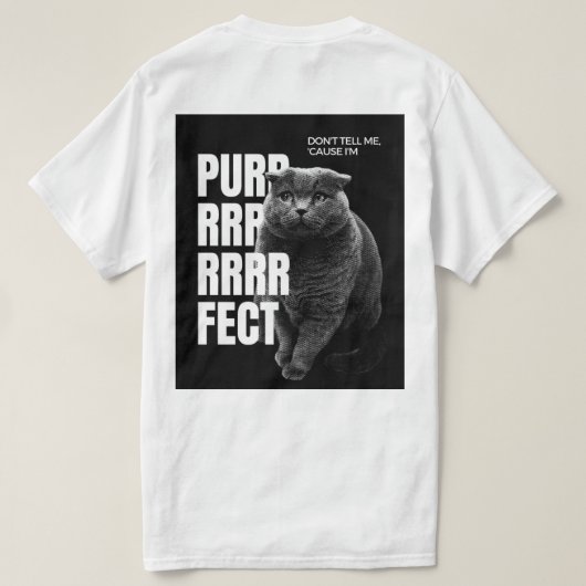 わざとらしいグランジ仕上げ – Cat Attitation Tシャツ (デザイン裏面)