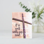 「わしの魂はいいもんだ！」 色あせた十字はがき ポストカード (スタンド正面)