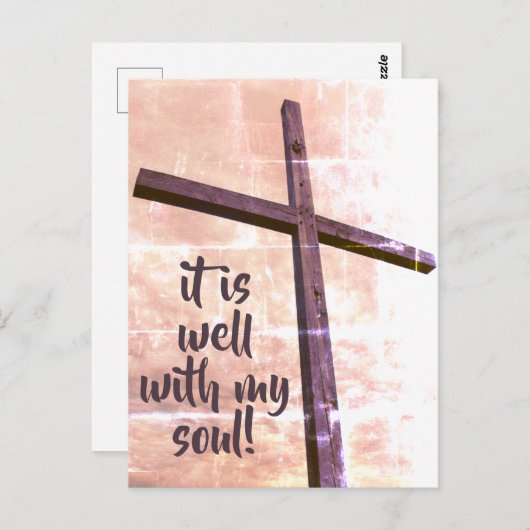 「わしの魂はいいもんだ!」 色あせた十字はがき ポストカード (正面/裏面)