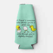 わずかにおもしろいひび最高の割れた友ことわざ ボトルクーラー (正面)