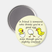 わずかにおもしろいひび最高の割れた友ことわざ マグネット (正面/裏面)