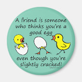 わずかにおもしろいひび最高の割れた友ことわざ マグネット (正面)