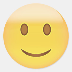 わずかに微笑の顔Emoji ラウンドシール