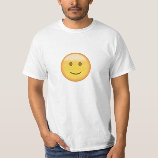 わずかに微笑の顔Emoji Tシャツ (正面)