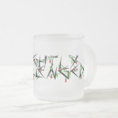 わずかに挑戦されたクリスマスの照明のマグ フロストグラスマグカップ (正面右)