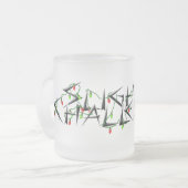 わずかに挑戦されたクリスマスの照明のマグ フロストグラスマグカップ (正面左)