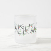 わずかに挑戦されたクリスマスの照明のマグ フロストグラスマグカップ (中央)