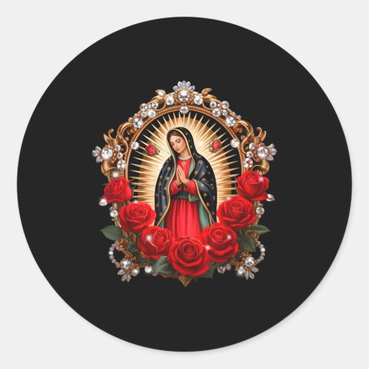 わたしたちの聖母グアダルペの聖女マリア　薔薇の中の聖母マリア ラウンドシール (正面)