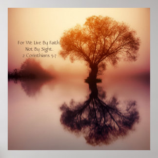 "わたしたちは信仰によって生きる" 2コリント5:7油を注がれた ポスター