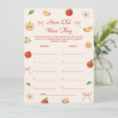 わたしの目の中のリンゴ 赤ちゃんシャワー ハウオールドワーザイ ゲーム 招待状 (スタンド正面)