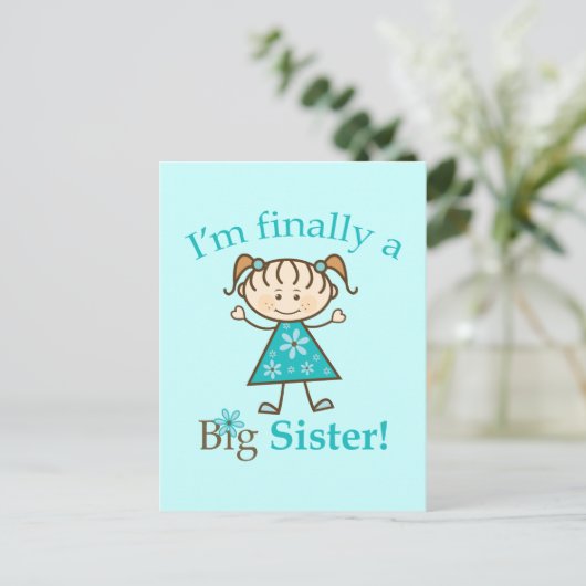 わたしはいちばん大きなお姉さんになった！棒人間ガール ポストカード (スタンド正面)