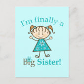 わたしはいちばん大きなお姉さんになった！棒人間ガール ポストカード (正面)