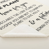 わたしはその計画を知っている。ユーカリ，エレミヤ[29:11]。 シェルパブランケット (3/4)