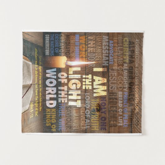 わたしは世界の光である – ヨハネ8:12 タペストリー (正面(横))