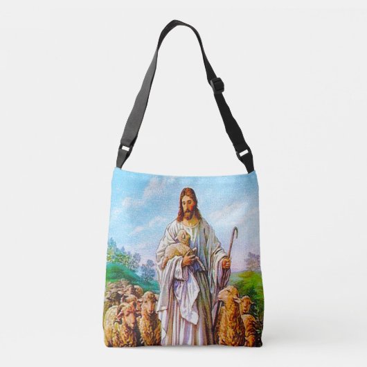 わたしは良き羊飼いのヨハネ10:7-21である クロスボディバッグ (裏面)