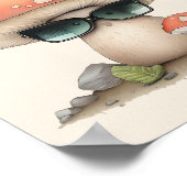 「わたしは菌類」サングラスのかわいいキノコ ポスター (角)