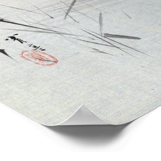 わたなべセイテイバード、葦の中で魚を捕る|過去記事 ポスター (角)