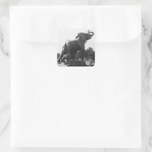 わなにかかった若い象 スクエアシール (バッグ)