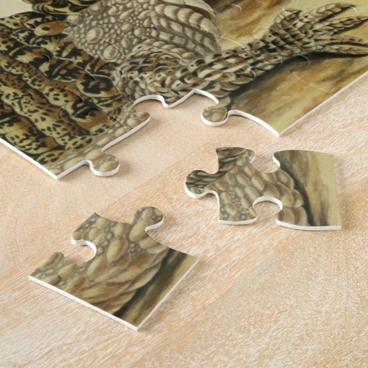 わにおよびヘビ1730年(着色された版木、銅版、版画) ジグソーパズル (側面)