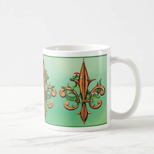 わにを持つクリスマスのアヤメ コーヒーマグカップ (右)