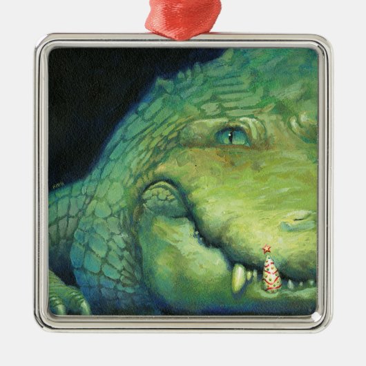 わにクリスマスの歯のオーナメント メタルオーナメント (正面)