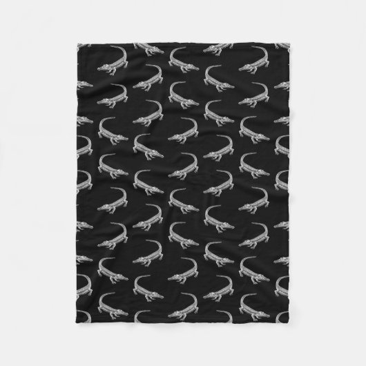 わにパターンヴィンテージの芸術のわにデザイン フリースブランケット (正面)