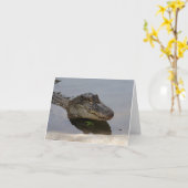 わにメッセージカード カード (黄色い花)