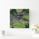 わに日に晒すこと スクエア壁時計 (ホーム)