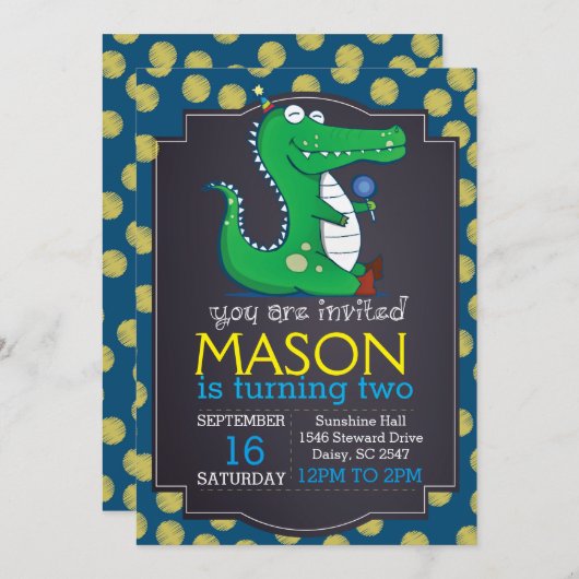 わに水玉模様の招待状 招待状 (正面/裏面)