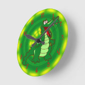 わに漫画の時計 ラウンド壁時計 (傾斜)