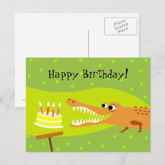 わに誕生日 ポストカード (正面/裏面)