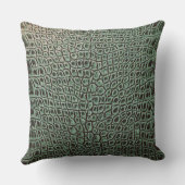 わに革深緑色 クッション (裏面)