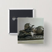 わに1832年をむさぼり食っているトラ(青銅) 缶バッジ (正面&裏面)