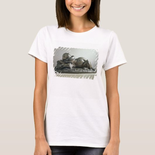 わに1832年をむさぼり食っているトラ(青銅) Tシャツ (正面)