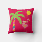 わに、フラミンゴ、Toucanが付いている熱帯枕 クッション (裏面)