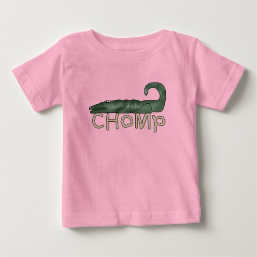 わにTシャツおよびギフトをChomp ベビーTシャツ (正面)