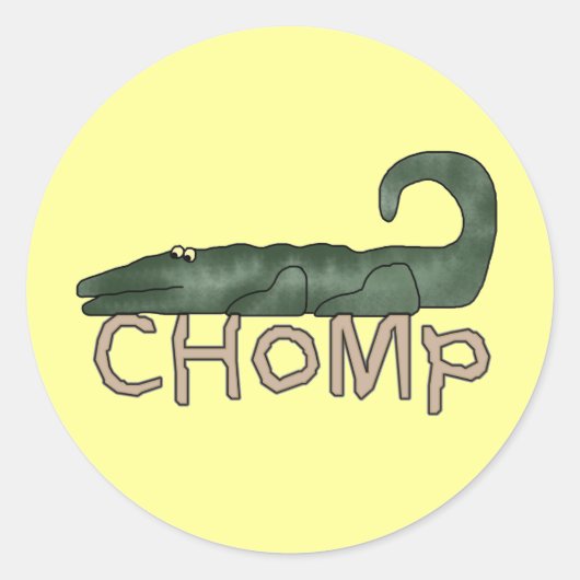 わにTシャツおよびギフトをChomp ラウンドシール (正面)
