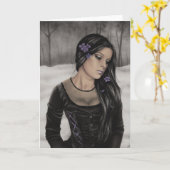 わびしい冬の挨拶状 カード (黄色い花)