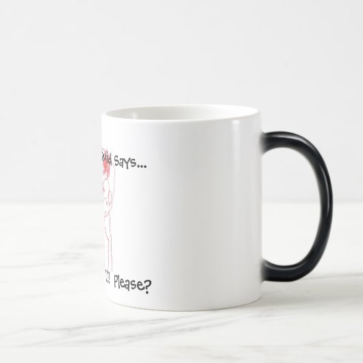 わめくイカの"コーヒー"色変更のマグ モーフィングマグカップ (右)