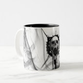 わめくスカルの永遠の死の叫びの(白い)マグ ツートーンマグカップ (正面左)