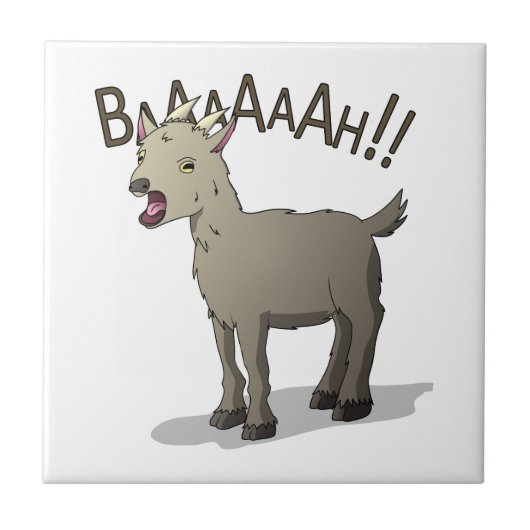 わめくヤギの落書きのヌードルのデザイン タイル (正面)