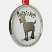 わめくヤギの落書きのヌードルのデザイン メタルオーナメント (右)