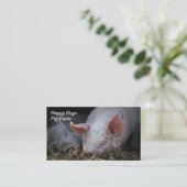 わらでsnuffling偏った耳を搭載するブタ 名刺 (スタンド正面)