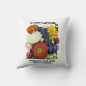 わらの花の種の包みのラベル クッション (裏面)