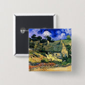 わらぶきコテージアットコーデビルヴァンゴッホファインアート 缶バッジ (正面&裏面)