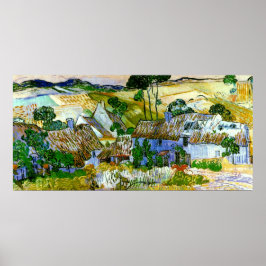 わらぶきコテージバイザヒルバンゴッホファインアート ポスター