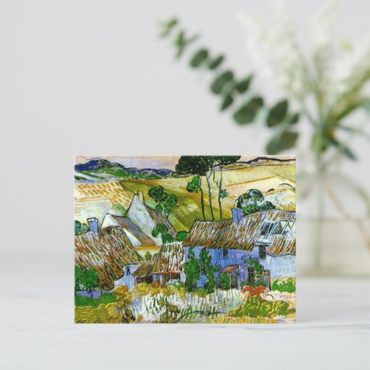 わらぶきコテージバイザヒルバンゴッホファインアート ポストカード (スタンド正面)
