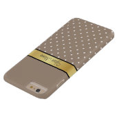 わらクラシック茶と金ゴールドの上の白い点 Case-Mate iPhoneケース (底面)