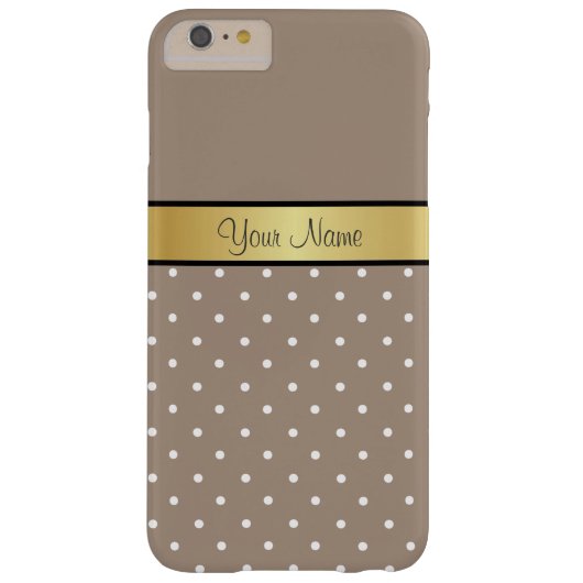 わらクラシック茶と金ゴールドの上の白い点 Case-Mate iPhoneケース (裏面)